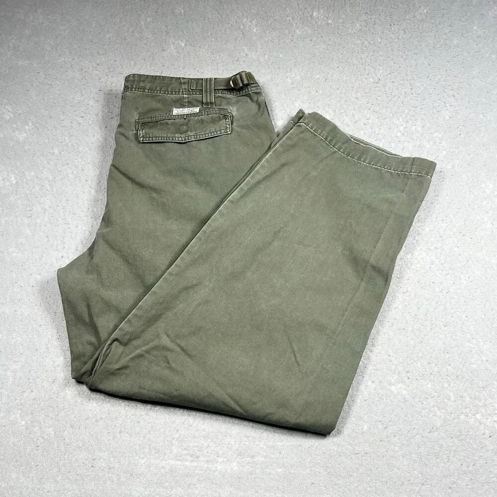 Vintage Old Navy Khakis Pants Mens 40 Green Cotton Straight Leg Pockets